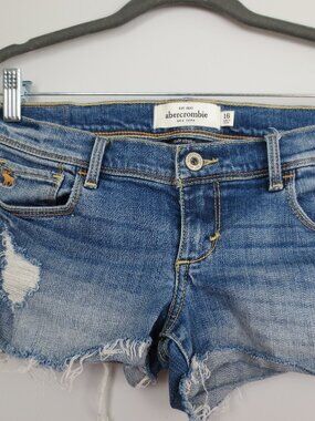 Vintage Y2K Abercrombie Cute Stretch Distressed Cutoff Denim Shorts